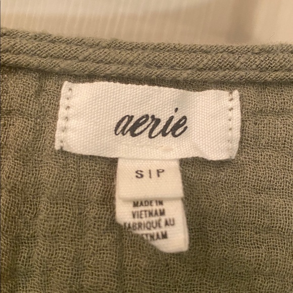 Aerie Olive Sleeveless Drawstring Blouse - Picture 11 of 13